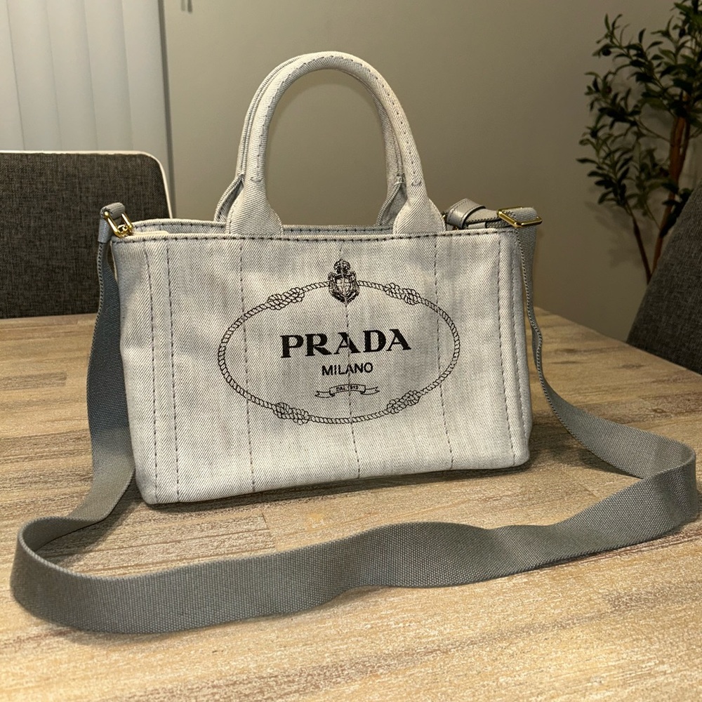 Authentic Pre Owned Small Prada Canapa Tote Bag